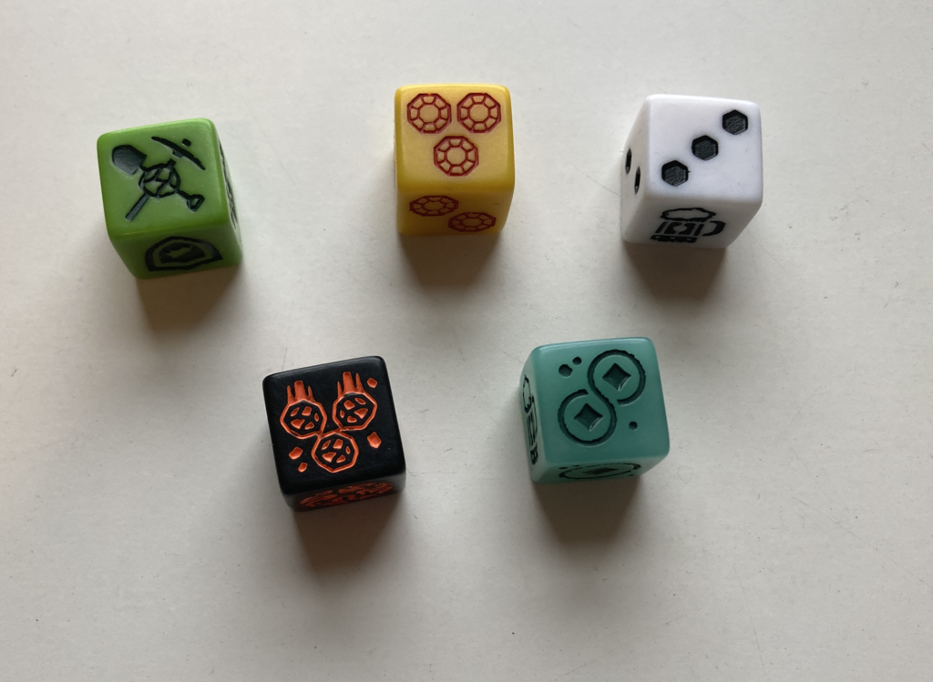 Image of each dice type. 