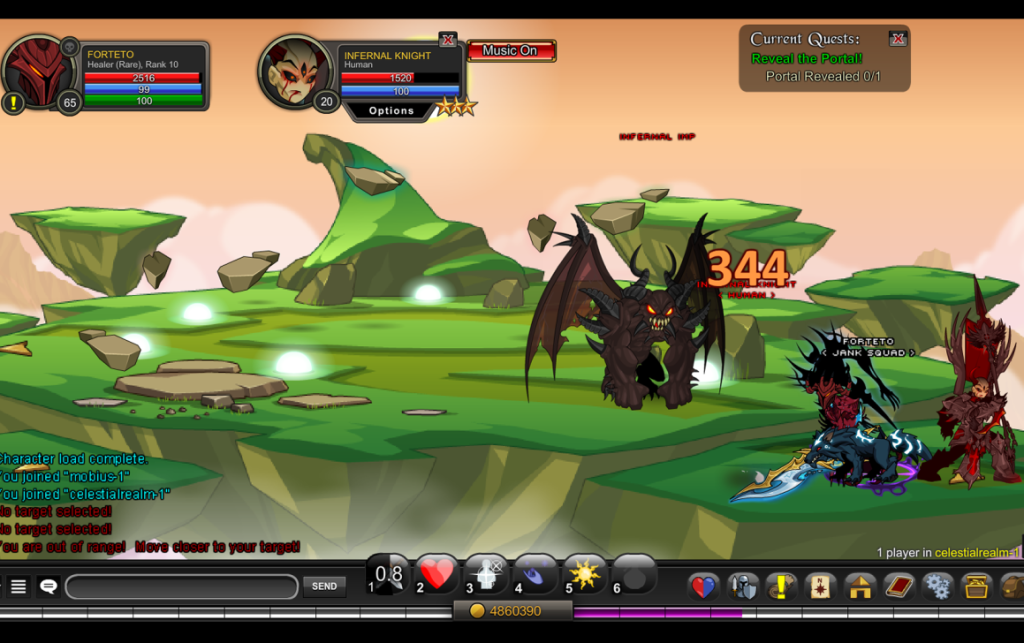 An image of combat in the video game adventure quest worlds.